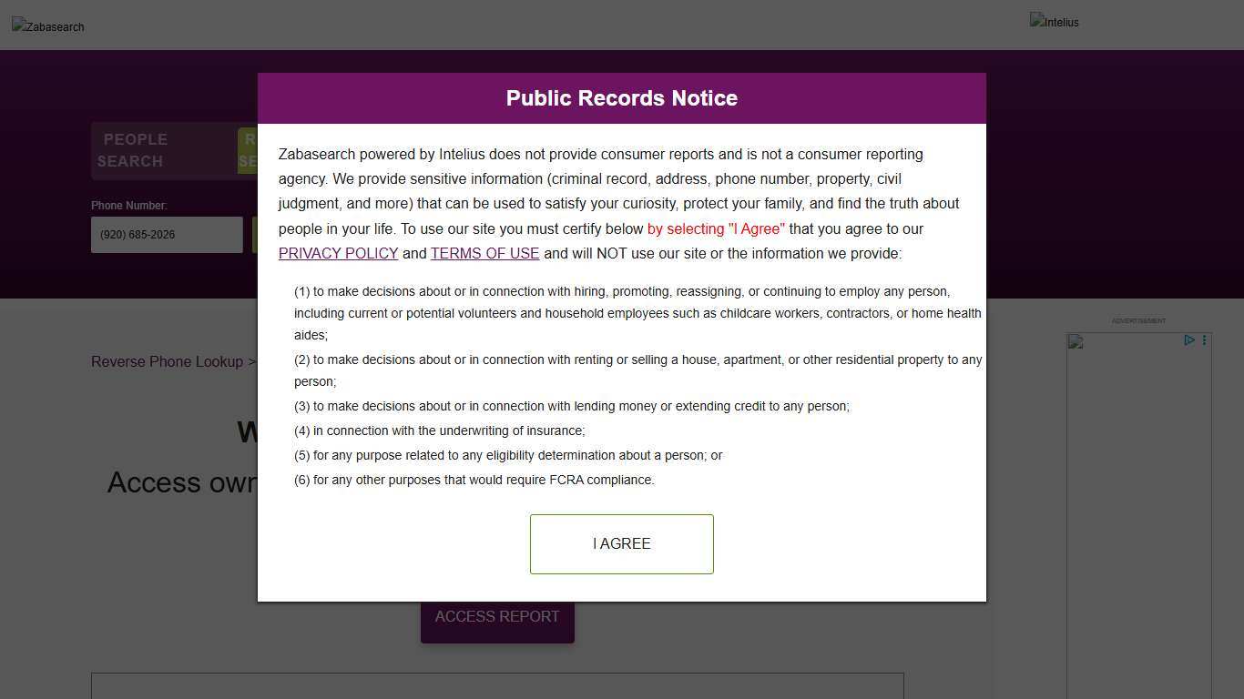 Owner Details for (920) 685-2026 Revealed | Zabasearch